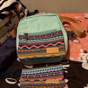 Trendy Patterned Shoulder Bag - Multicolor